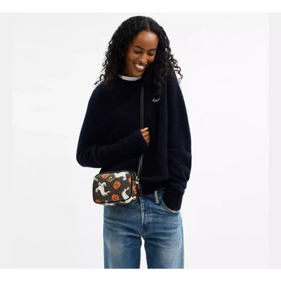 Coach Halloween Mini Jamie Camera Bag with Pumpkin Ghost Print CCF75 NWT NEW - Picture 5 of 15